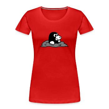 Taupe - T-shirt bio Premium Femme - rouge - Devant - Mia (176cm)
