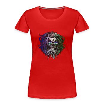 Lesotho - Frauen Premium Bio T-Shirt - Rot - Vorne - Mia (176cm)