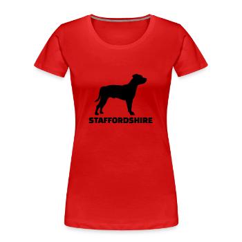 Staffordshire Terrier - Frauen Premium Bio T-Shirt - Rot - Vorne - Mia (176cm)