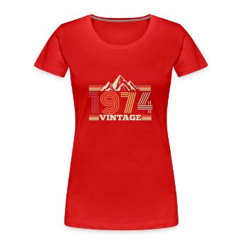 jahrgang 1974 Geburtstag Berge Wandern Klettern - Frauen Premium Bio T-Shirt - Rot - Vorne - Mia (176cm)