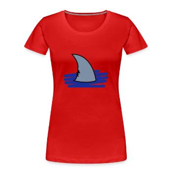 Shark / aileron de requin - T-shirt bio Premium Femme - rouge - Devant - Mia (176cm)
