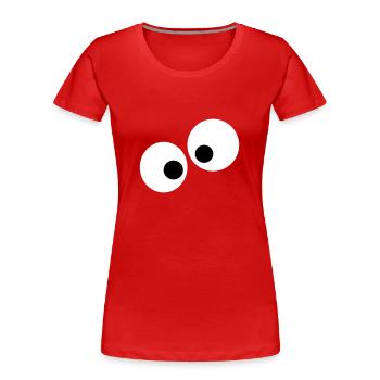 Augen - Frauen Premium Bio T-Shirt - Rot - Vorne - Mia (176cm)