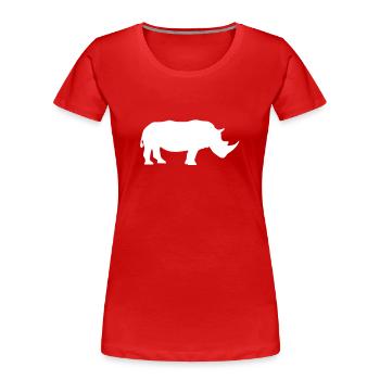 Nashorn - Frauen Premium Bio T-Shirt - Rot - Vorne - Mia (176cm)
