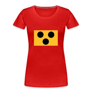 Aveugle - T-shirt bio Premium Femme - rouge - Devant - Mia (176cm)