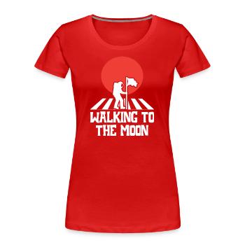 Walking to the Moon - Frauen Premium Bio T-Shirt - Rot - Vorne - Mia (176cm)