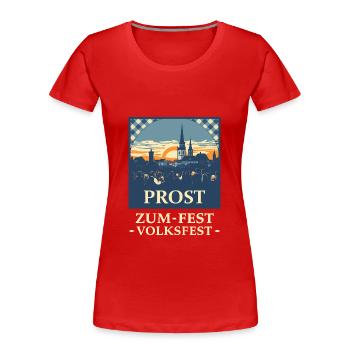 Bayrische Volksfest - Frauen Premium Bio T-Shirt - Rot - Vorne - Mia (176cm)