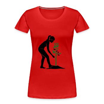 Tree Plants Nature Conservation - Women's Premium Organic T-Shirt - red - Front - Mia (176cm)