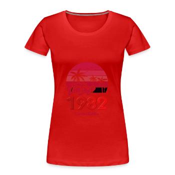 Vintage Année 1982 Edition Limitée Rouge - T-shirt bio Premium Femme - rouge - Devant - Mia (176cm)