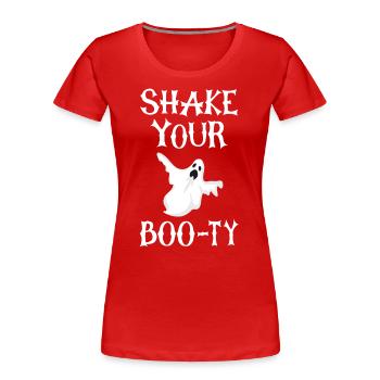 Halloween Party Ghost Ghost Shake yor boo-ty - T-shirt bio Premium Femme - rouge - Devant - Mia (176cm)