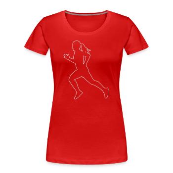 Course de cross-country de jogging masculin - T-shirt bio Premium Femme - rouge - Devant - Mia (176cm)