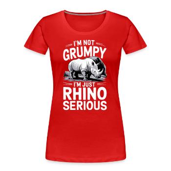 Nashorn Rhinozeros - Frauen Premium Bio T-Shirt - Rot - Vorne - Mia (176cm)