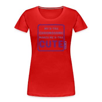 Syndrome de Down - X-tra Cute - mauve - T-shirt bio Premium Femme - rouge - Devant - Mia (176cm)