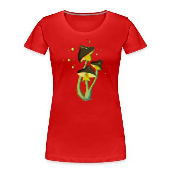 Drawing Mushroom Trippy Fluorescent 3D and Psychedelic - Women's Premium Organic T-Shirt - red - Front - Mia (176cm)