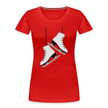 Blanc Patins / patinage - T-shirt bio Premium Femme - rouge - Devant - Mia (176cm)