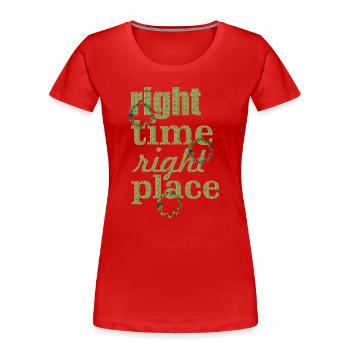 right time - Frauen Premium Bio T-Shirt - Rot - Vorne - Mia (176cm)