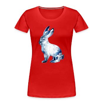 glass rabbit colored in glass look - Women's Premium Organic T-Shirt - red - Front - Mia (176cm)
