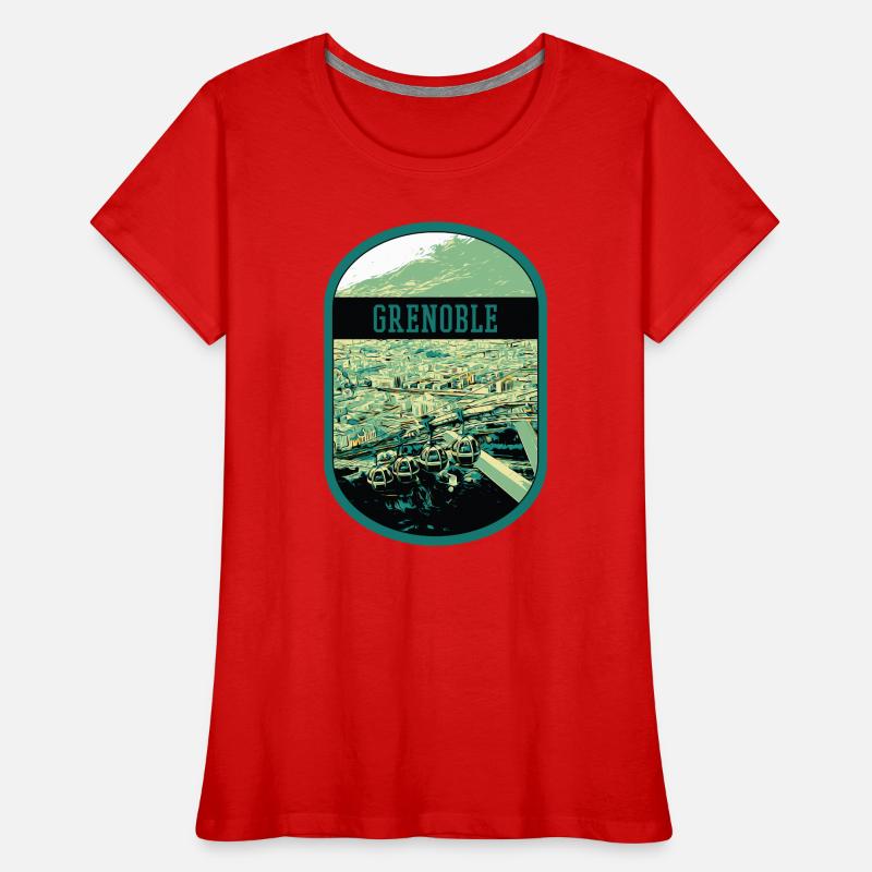 Panoramic Grenoble: Single View Cable Car Women's Premium Organic T-Shirt
