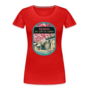 Luis de Camoes Artistic Street, Águeda - Women's Premium Organic T-Shirt - red - Front - Mia (176cm)
