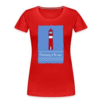 RUHESTAND. FROHEN RUHESTAND. GLÜCKLICHER RUHESTAND - Frauen Premium Bio T-Shirt - Rot - Vorne - Mia (176cm)