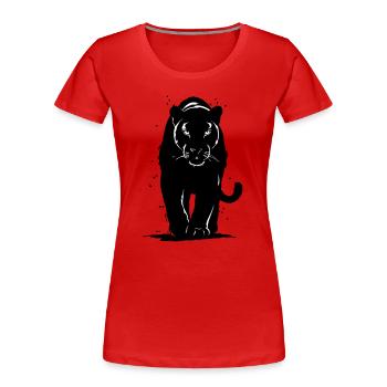 Panther - Frauen Premium Bio T-Shirt - Rot - Vorne - Mia (176cm)