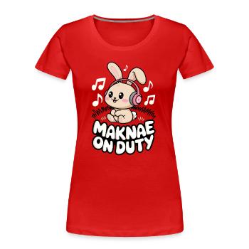 Fan de K-Pop Drôle Corée Maknae - T-shirt bio Premium Femme - rouge - Devant - Mia (176cm)