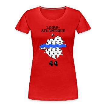 Loire Atlantique 44 - Frauen Premium Bio T-Shirt - Rot - Vorne - Mia (176cm)
