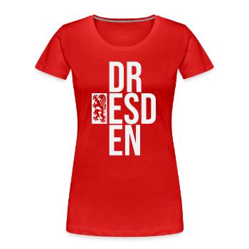 DR ESD EN - Women's Premium Organic T-Shirt - red - Front - Mia (176cm)