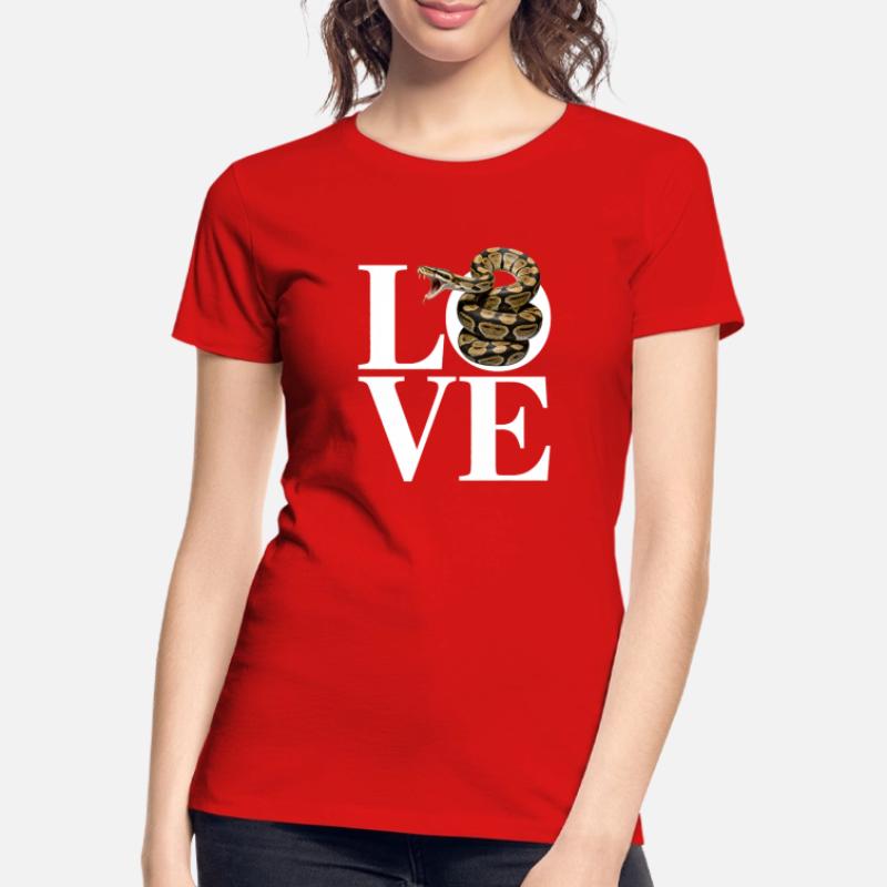 Königspython Schlangen LOVE Terrarium Python Frauen Premium Bio T-Shirt