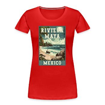 Discover Paradise In Riviera Maya - Mexico - Women's Premium Organic T-Shirt - red - Front - Mia (176cm)