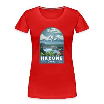 Erkunden Sie Hakone in Japan – Landschaftsreisekunst - Frauen Premium Bio T-Shirt - Rot - Vorne - Mia (176cm)