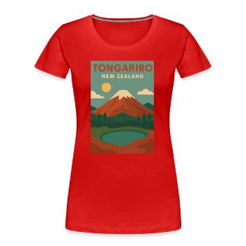 Discover Tongariro in New Zealand - Women's Premium Organic T-Shirt - red - Front - Mia (176cm)