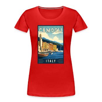 Explore Charming Camogli in Italy - Women's Premium Organic T-Shirt - red - Front - Mia (176cm)