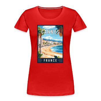 Discover French Riviera and Cannes in France - Women's Premium Organic T-Shirt - red - Front - Mia (176cm)
