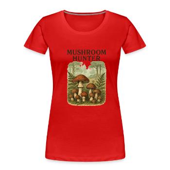 Cat Coat with Starry Moon - Women's Premium Organic T-Shirt - red - Front - Mia (176cm)