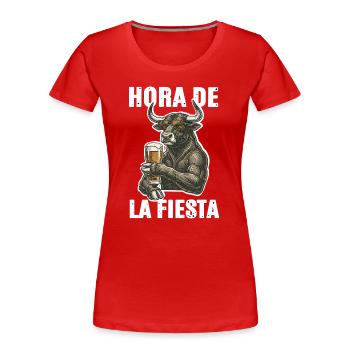 Spruch Stier Party - Frauen Premium Bio T-Shirt - Rot - Vorne - Mia (176cm)
