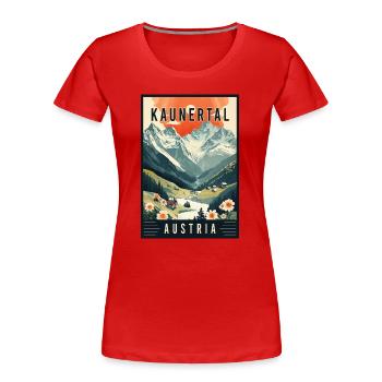 Experience Glacial Valley of Kaunertal in Austria - Women's Premium Organic T-Shirt - red - Front - Mia (176cm)
