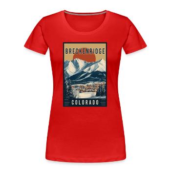 Explorez le paysage de Breckenridge dans le Colorado - T-shirt bio Premium Femme - rouge - Devant - Mia (176cm)