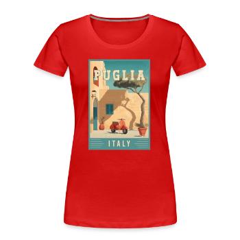 Discover Southern Charm of Puglia in Italy - Women's Premium Organic T-Shirt - red - Front - Mia (176cm)