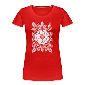 Fleurs de rose sauvage - T-shirt bio Premium Femme - rouge - Devant - Mia (176cm)