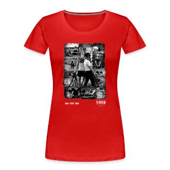 Crew - White - Women's Premium Organic T-Shirt - red - Front - Mia (176cm)