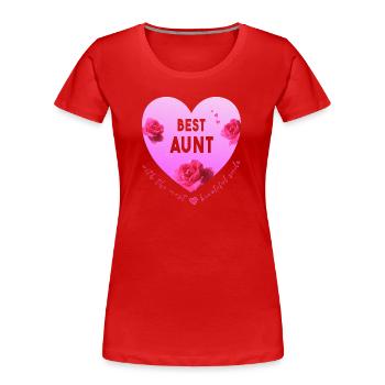 best aunt - Frauen Premium Bio T-Shirt - Rot - Vorne - Mia (176cm)