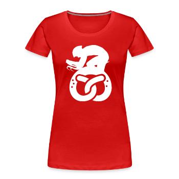Breze Bicycle Logo Road Bike Gravel Bike Cyclist - Women's Premium Organic T-Shirt - red - Front - Mia (176cm)