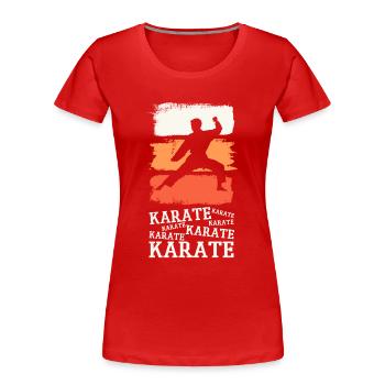 Karaté, Karatéka, arts martiaux, Combats, Sports - T-shirt bio Premium Femme - rouge - Devant - Mia (176cm)
