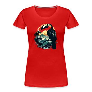 Tukan Vogel Urwald - Frauen Premium Bio T-Shirt - Rot - Vorne - Mia (176cm)