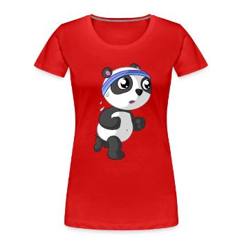 Panda de remise en forme - T-shirt bio Premium Femme - rouge - Devant - Mia (176cm)