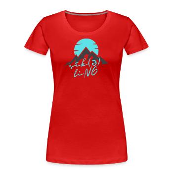 Cyclisme / Radfahren - T-shirt bio Premium Femme - rouge - Devant - Mia (176cm)