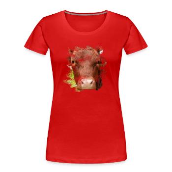 The Pinzgauer cattle cattle - Women's Premium Organic T-Shirt - red - Front - Mia (176cm)