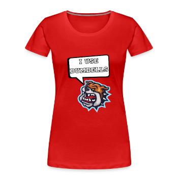 J’utilise des dumbells - T-shirt bio Premium Femme - rouge - Devant - Mia (176cm)