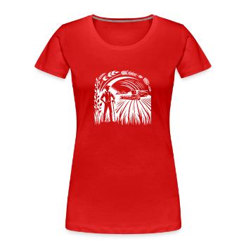 Stolzer Landwirt - Frauen Premium Bio T-Shirt - Rot - Vorne - Mia (176cm)