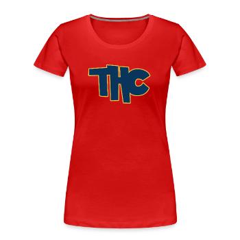 THC - T-shirt bio Premium Femme - rouge - Devant - Mia (176cm)